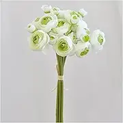 AU021-9 Pale Green Faux Floral Artificial Silk Water Lily Bouquet,Suitable for Wedding Bouquet Photo Booth Props Home Decoration,10.2"(26cm)