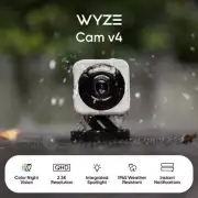 Wyze Cam V4 2k Hd Wi-fi Smart Home Security Camera, Indoor/outdoor Use Pet/bab