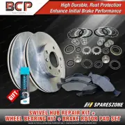 Swivel Hub & Wheel Bearing Kit + Brake Rotor Pad Set for Suzuki Jimny SN413 M13A (for: Suzuki)