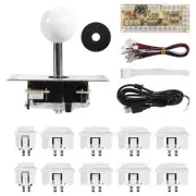 PC Joystick DIY Kit Arcade Game Joystick DIY Parts for Classic Arcade White