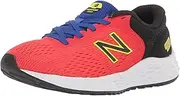 [New Balance] Kid's Fresh Foam Arishi V2 Lace-Up Running Shoe, Neo Flame/Black/Lemonade, 10.5 M US Little Kid (4-8 Years)