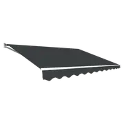 Outdoor Folding Arm Awning Retractable Sunshade Canopy Grey 5.0m x 2.5m