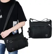Lightweight Water-resistant Messenger Bag Multiple Pockets Travel Crossbody Sling ﻿Shoulder Bag-Black
