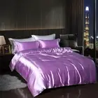 Luxury Satin Bedding Set with Flat Sheet Duvet Cover High End Bedding Set High D