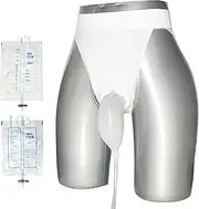 Men's Wearable Urine Collection Set with, 2 Silicone Catheter Bag (1000ml & 2000ml) - Portable & Leak-Proof for Elderly, Bedridden & Incontinence Care