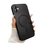 Magnetic Case for iPhone 12 Phone Case for Women, Shockproof Matte Luxury Black