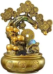 Tabletop Water Fountain Circulating Water Decorative Feng Shui Wheel Fountain Living Room Office Landscape Attracting Wealth Flowing Water Ornaments Office Relaxation Meditation Fountain