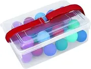 Oshhni Shaking Swing Balls Party Game,Floor Game with 30 Balls Outside with Waist Belt Fun Family Game for Backyard Carnival Easter, Red Elastic Belt