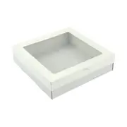 BULK 60pkMedium Square White Grazing Box with Window Lid (250x250x80mm)