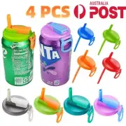 Soda Can Lids Covers Beverage Drink Cans Silicone Cover Color Straws Party Gifts
