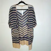 La made open front striped open face thin cardigan. Size S