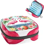 Period Bag,Sanitary Napkin Storage Bag,Flamingo Tropical Summer Party,Tampon Holder for Purse