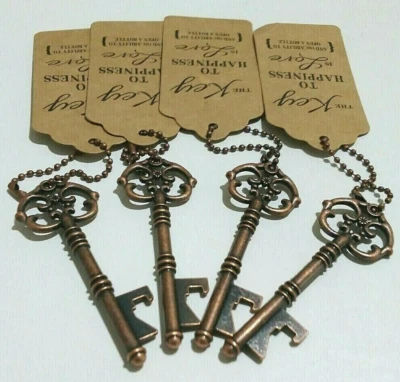 Key Bottle Opener Wedding Vintage Look Party Favor Skeleton Rustic Decor Gift 4