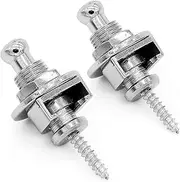 Mellisso Premium Guitar Strap Locks and Buttons Security Quick Release Straplocks Strap Retainer System Nickel (Pack of 2)