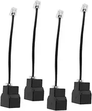 DRESSOOS Versatile 4pcs Rj11 Telephone Splitter Rj14 4-core Phone Line Adapter Detachable Cable for Landline