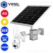 4G Construction Site Camera 24/7 Recording 128GB Solar Security 20X PTZ QHD 2K