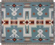 Peel Forest Tribal Blue Aqua Aztec Blanket Rugs Boho Throws Adventure Picnic Beach（50"X60"