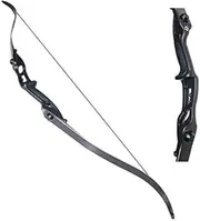 Toparchery Archery 56" Takedown Hunting 30lbs Recurve Bow Metal Riser Right Hand Black Longbow