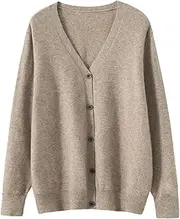 [Dninmim] Men's Cardigan V-Neck Wool Sweater Business Casual Solid Comfort Cashmere Knitwear Coat Tops