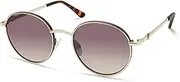 [GUESS] Women's GUA00005 Round Sunglasses, Gold/Tortoise/Brown Mirror, 51mm
