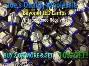 (8)BAYONET LED LAMP-6.3V-COOL BLUE-KA-7002 / KR- 7400 /Kenwood-DIAL BULBS