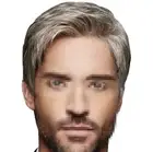 Mens Handsome Male Wigs Short Straight/Curly Wavy Hair Male Cosplay Party Wig US