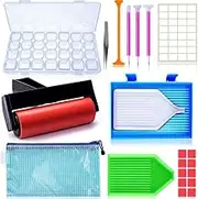 AIMALL 22PCS 5D Diamond Painting Tools Kit - Complete DIY Art Craft Accessories Set with Multi-Function Pens, Wax, Trays & Storage Box
