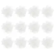 12-Pack Chiffon Flowers 1.97 x 1.97" Fabric Flowers for Craft [Beige White]