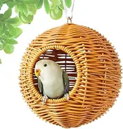 Bird House - Imitation Rattan Parrot Nest - Pet Hut, Woven Shelter for Small Animal Ferret Cockatiel Hamster Finch Parakeet Sugar Glider