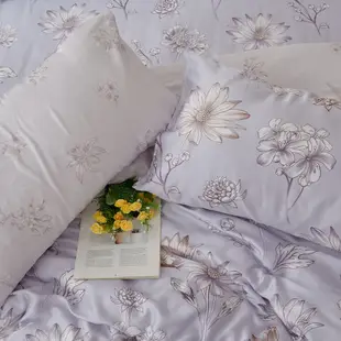 戀家小舖 台灣製床包 雙人床包 兩用被套 床單 洋荷紫映 100%天絲 床包兩用被套組 含枕套 60支天絲