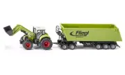 Tractor With Frontloader, Dolly and Tipping Trailer - 1:50 Scale - Toy Vehicle