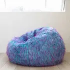 New Ivory & Deene Retro Shaggy Fur Beanbag Cover Blue Pink Chair Soft Bean Bag