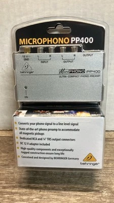 Behringer Ultra-Compact Phono Preamp Micro Phono PP400 - NEW