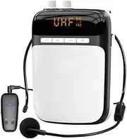 Voice Amplifier ， Speaker with Microphone Wired Headset ， Personal Voice Enhancer for Teachers, Training, Meeting, Presentation, Outdoor, Beach, etc(Black)
