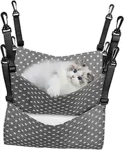 TOBBOMEY Cat Hammock for Cage Soft Breathable Cat Bed Hammock Kitten Puppy Hanging Buckles