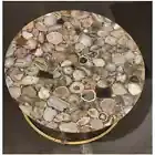 Natural Agate Geode Coffee Table, Agate Center Table, Round Hallway Furniture