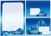 Writing Paper Set Letter Pad with Envelope for Children Racing Car Children's Motif Boys (A5 Pad with 25 Sheets + 15 Envelopes)