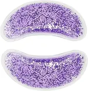 GLITTER SEQUINS REUSABLE EYE GEL ICE PACK COOLING WARMING EYE PACK PATCH TO RELIEVE FATIGUE DARK CIRCLES ANTI-FATIGUE PREVENTION (Roxo)