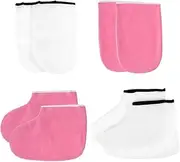 2 Sets Leather Horn Boots Hand Foot Paraffin Foot Moisturizing Mask Hand Peel Skin Moisturizing Hand Gloves Wax for Wax Melts Heated Mittens Foot Peel Polyester