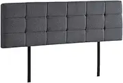 Linen Fabric King Bed Deluxe Headboard BedHead - Grey
