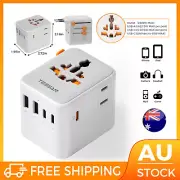 Universal Travel Adapter USB Type-C Outlet Converter Plug Power Charger US/UK/EU