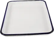 CHICAMPERA Enamel Bake Pan Rectangular Non Stick Oven Tray for Baking and Serving Multi Use Washable Roasting Dish Kitchen Food Container