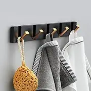 Frafuo Wall-Mounted 5 Hook Coat Rack, Heavy Duty Retractable Coat Hook for Closet, Bathroom, Kitchen - Space Saving Durable Hooks for Hats, Bags, Towels, Keys, and More