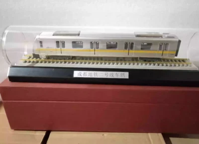 1:68 43CM Chengdu Metro Line 2 Passenger Car Trains Vehicle Diecast Model