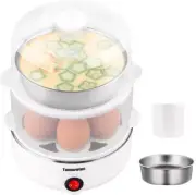 Egg Cooker 2-Tier Large 14 Egg Capacity Rapid Egg Maker Auto Off Hard Boiled Egg