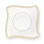 NEW Villeroy & Boch Samarah Bone China Gold Trim Square Wave 11" Dinner Plate