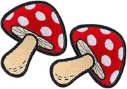 JEWEDECO 2pcs Mushroom Iron Patches Cute Cartoon Embroidery Appliques for Clothing Backpacks Hats Quick Application Whimsical Design Textured Durable Repair