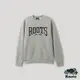 Roots 男裝- 格紋風潮系列 文字刷毛布圓領上衣-灰色