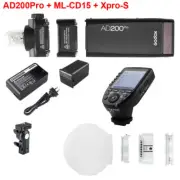 Godox AD200Pro TTL HSS Pocket Flash + ML-CD15 Diffuser+ XPro-S Trigger for Sony