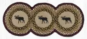 Braided Jute Tri-Circle Table Runner. Earth Rugs. BLACK MOOSE. 15" X 36"
